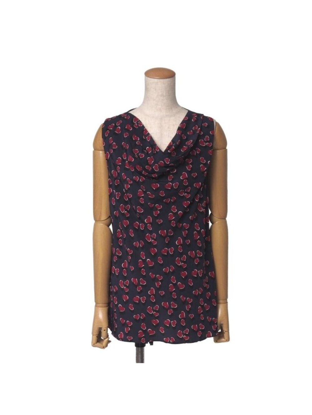 Gucci Blouse Heart Sleeveless Silk Drape Pullover Sweater